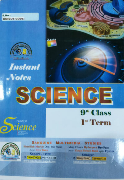 Instant Notes Science Term Ist Class 9th